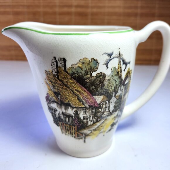 Lord Nelson Ware Other - Lord Nelson Ware Pitcher • Elijah Cotton • Cottage Scene • Staffordshire England